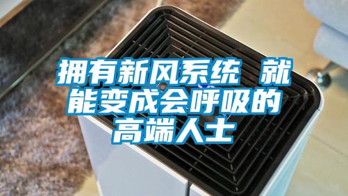 拥有新风系统 就能变成会呼吸的高端人士