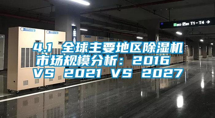 4.1 全球主要地区除湿机市场规模分析：2016 VS 2021 VS 2027