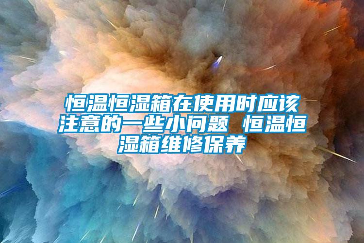 恒温恒湿箱在使用时应该注意的一些小问题 恒温恒湿箱维修保养