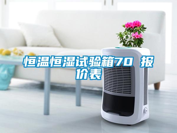 恒温恒湿试验箱70℃报价表