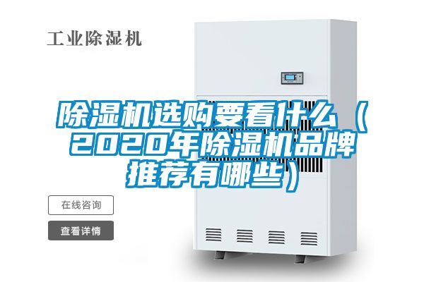 除湿机选购要看什么（2020年除湿机品牌推荐有哪些）